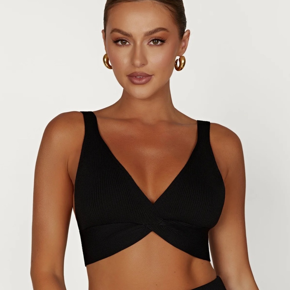 MESHKI Kaesha Twist Front Tie Top